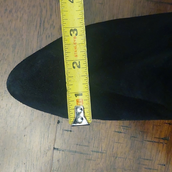 Over-the-knee Black Suede High Heel Boots - Picture 15 of 15